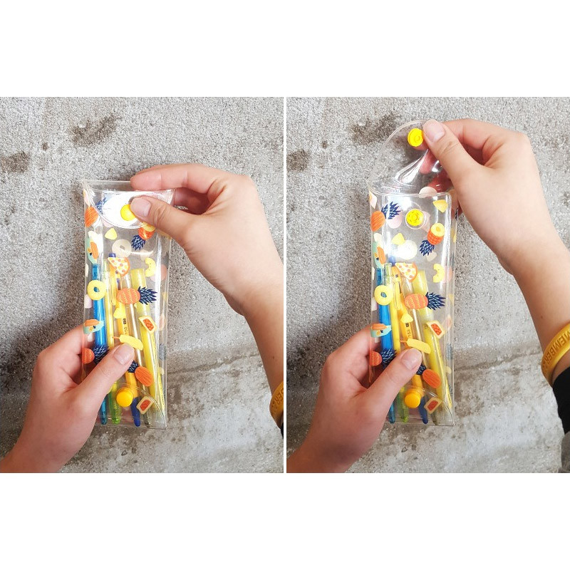 How to use - Buri pineapple clear folding pencil case