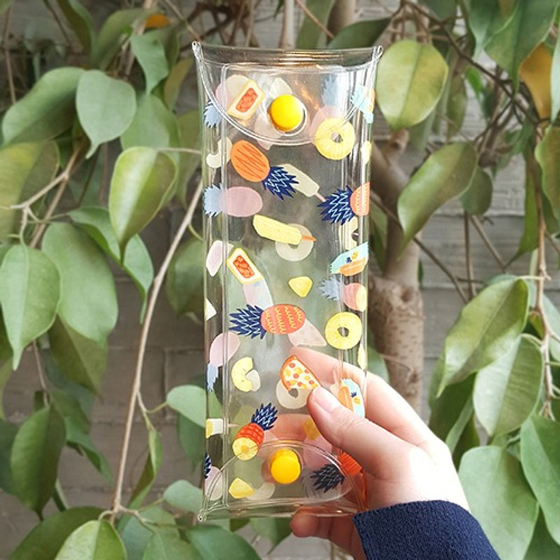 Buri pineapple clear folding pencil case