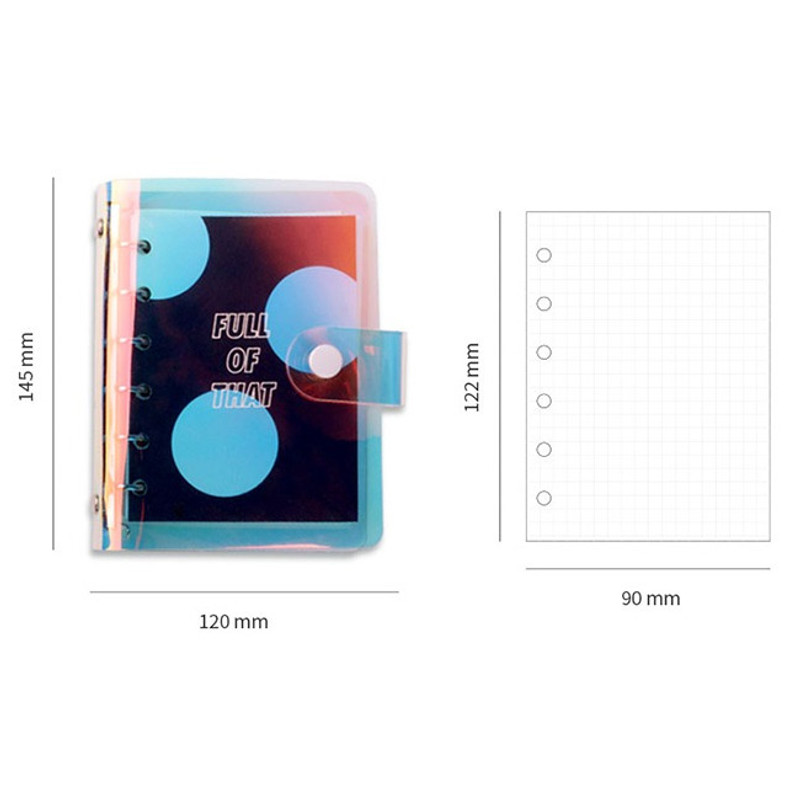 Size of Retro 6-ring small graph grid notebook
