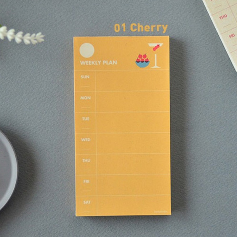 Cherry - Jam studio Jam undated weekly planner notepad Cherry - Jam studio Jam undated weekly planner notepad