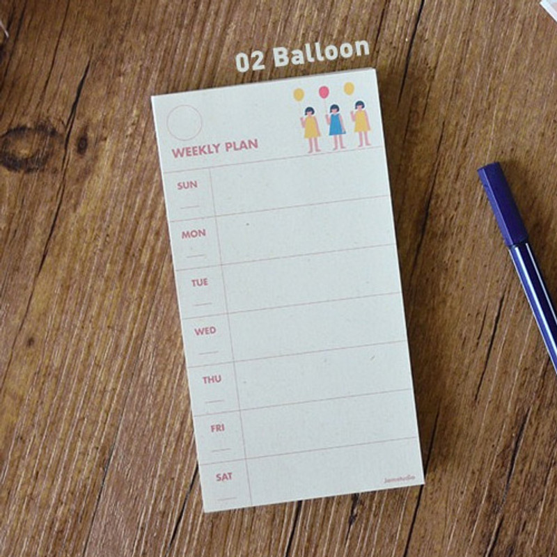 Balloon - Jam studio Jam undated weekly planner notepad Balloon - Jam studio Jam undated weekly planner notepad