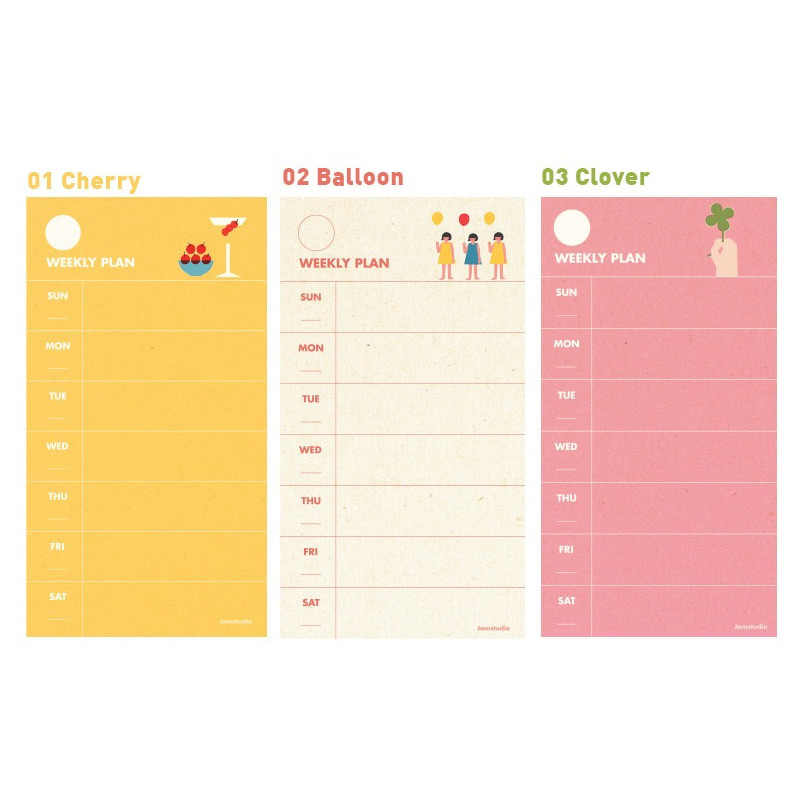 Option - Jam studio Jam undated weekly planner notepad Option - Jam studio Jam undated weekly planner notepad