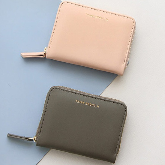 Pink, Gray - Think about accordion zip around card wallet