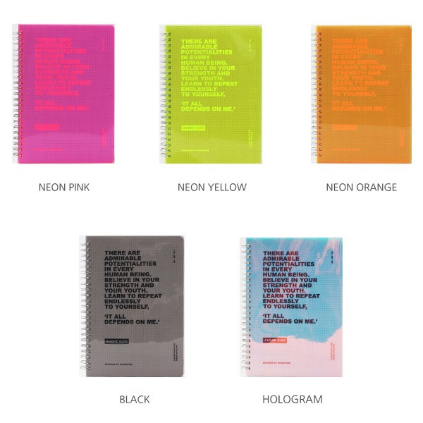 Color - Wanna This Clear spiral grid notebook