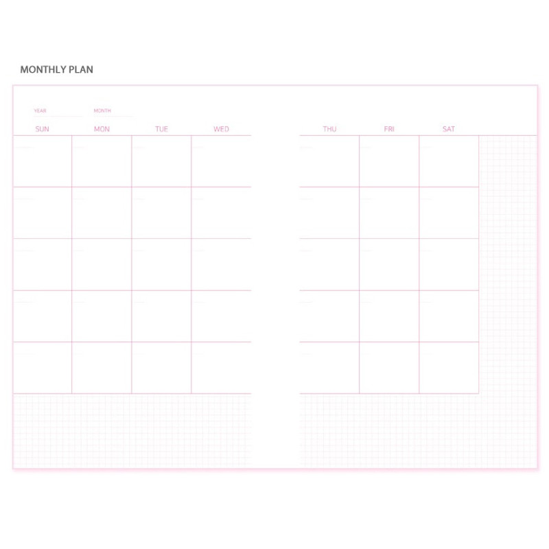 Monthly - N.IVY Pink 100 days spiral study planner