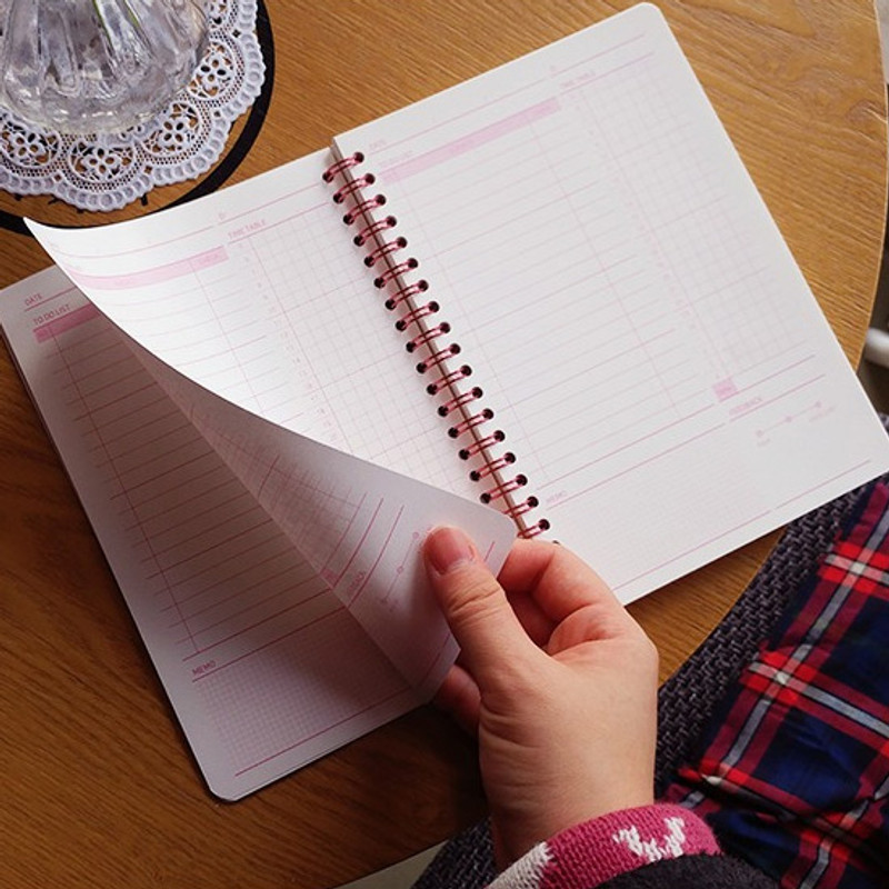 N.IVY Pink 100 days spiral study planner
