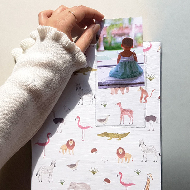 Front pocket - Plant Animal pattern self adhesive photo album Front pocket - Plant Animal pattern self adhesive photo album