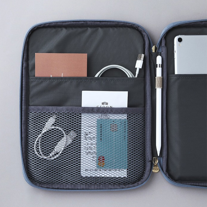 left 2 pocket - Livework A low hill basic pocket tablet iPad zip around pouch