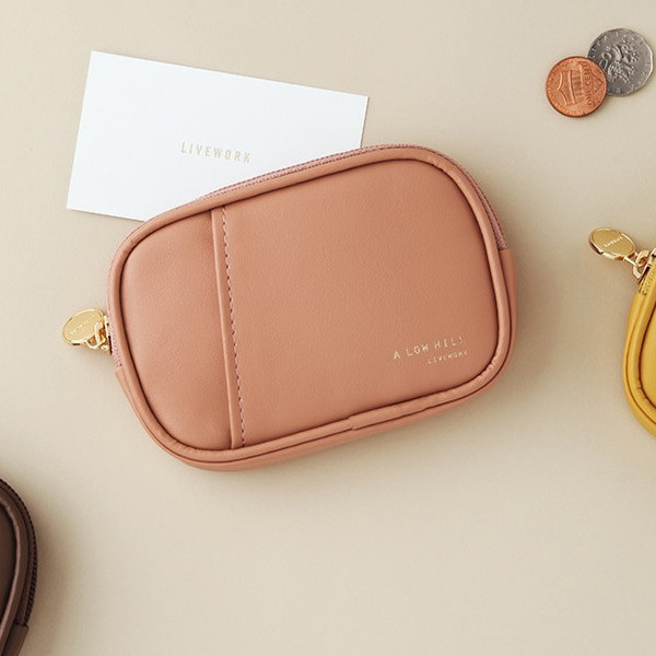 Indi pink - A low hill basic pocket card case pouch