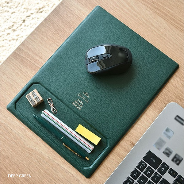 Deep green - Play obje Square tray with mouse pad