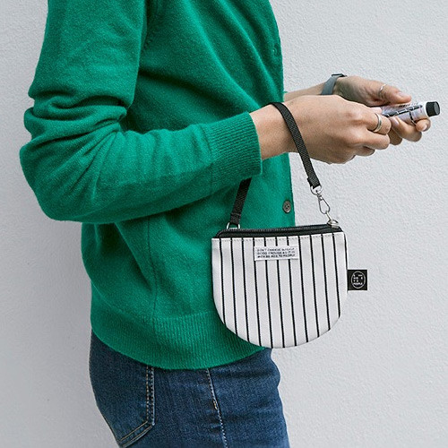 BNTP Semicircle small zipper pouch with strap