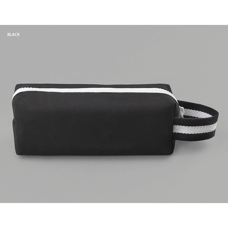 Black - BNTP Hey you zipper pencil case with strap