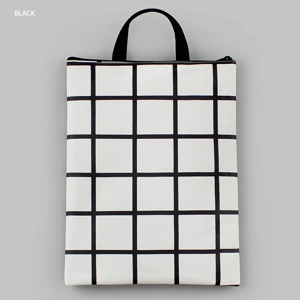 Black - BNTP Coated cotton large document tote bag