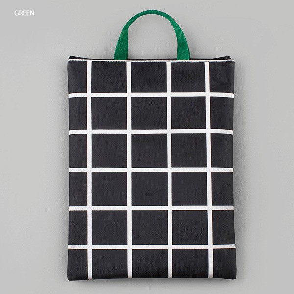 Green - BNTP Coated cotton large document tote bag