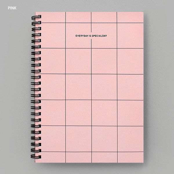 Pink - BNTP Pocket spiral lined and grid notebook