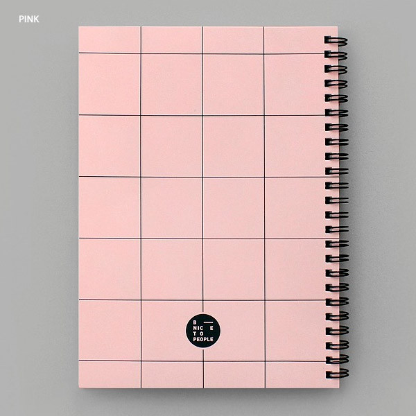 Pink - BNTP Pocket spiral lined and grid notebook
