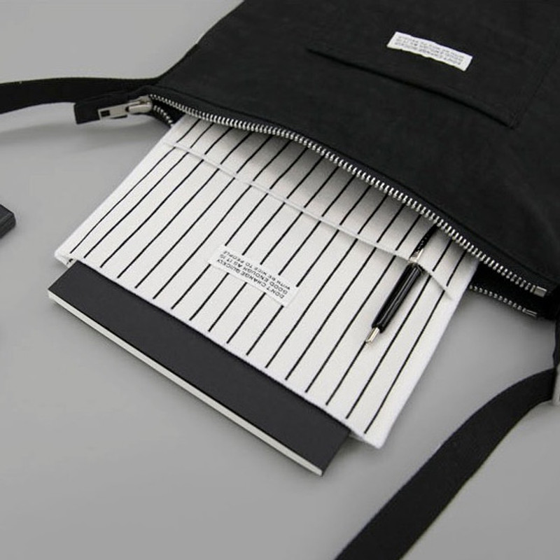 White - BNTP Stripe small book cover pouch