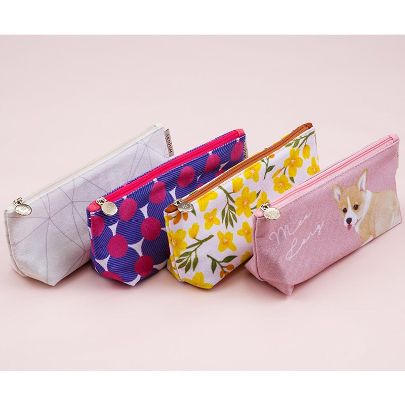 Pattern canvas zipper pouch