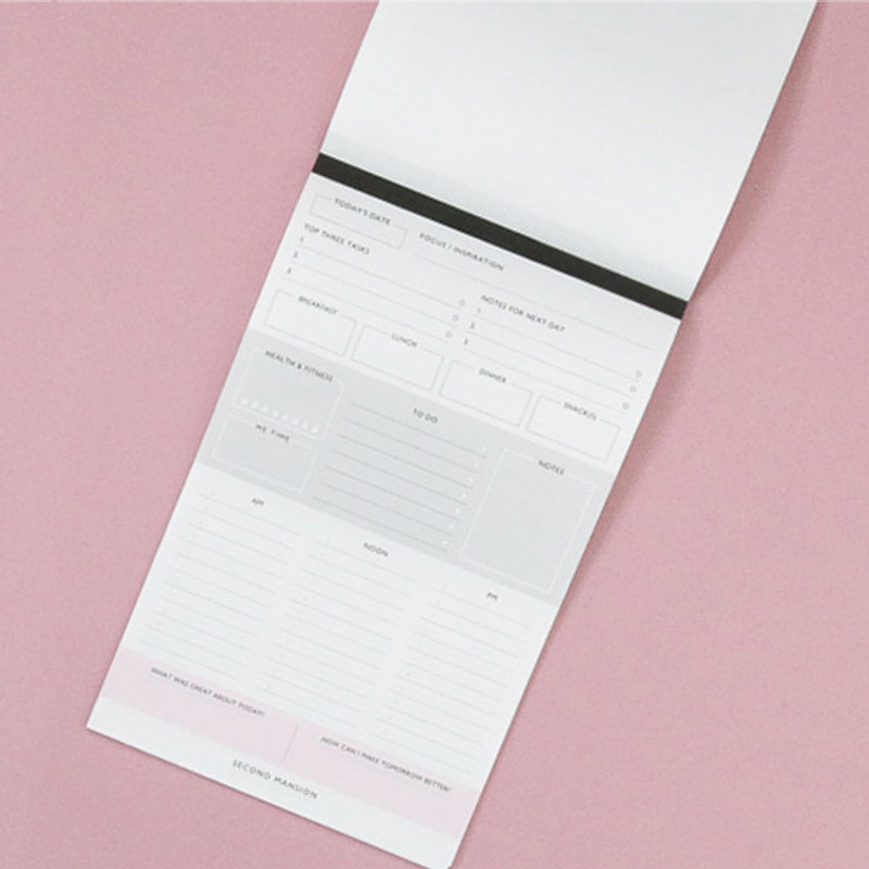 A5 size daily notepad planner A5 size daily notepad planner