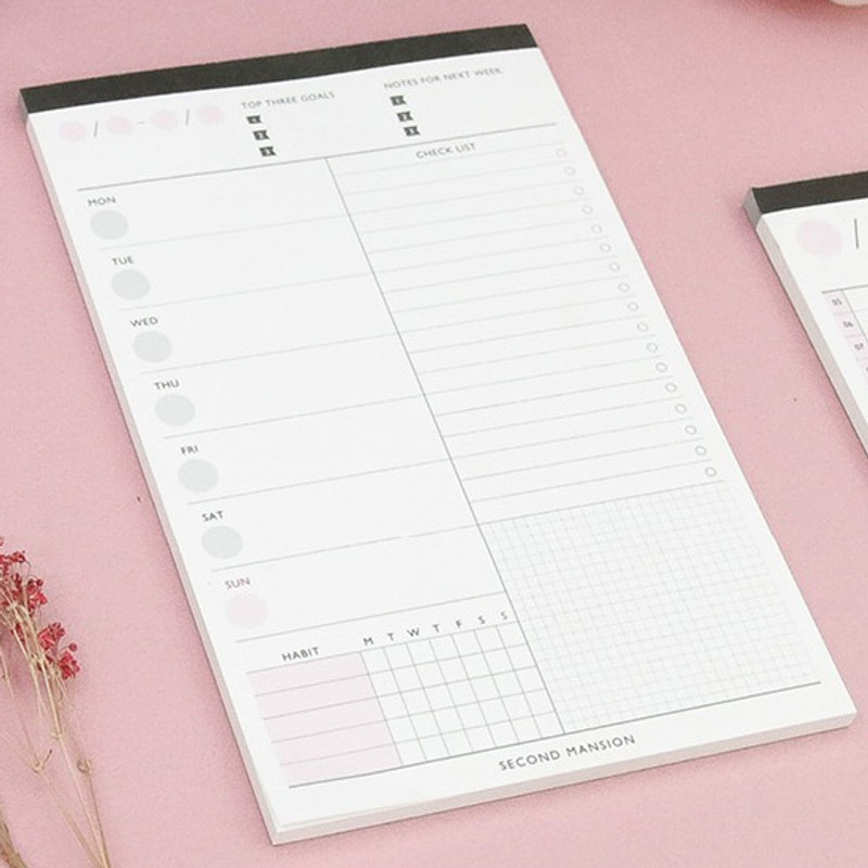 A5 weekly notepad planner