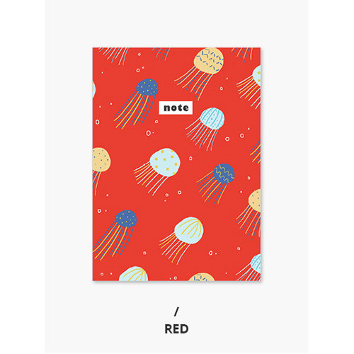 Red - Pattern mini small lined notebook