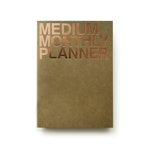 Khaki - Medium 16 months undated monthly planner