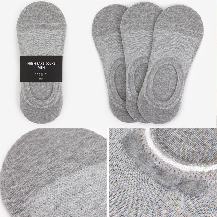Gray - Dailylike Comfortable yours for life men no show socks set