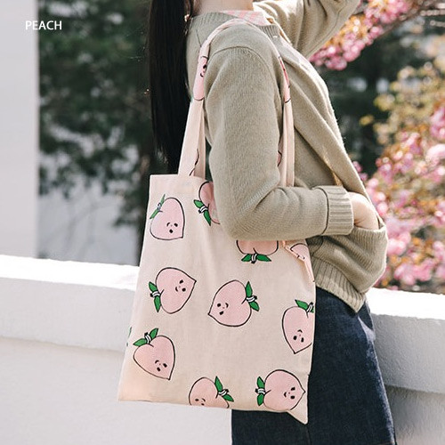 Peach - Livework Jam Jam pattern daily shoulder tote bag ver2