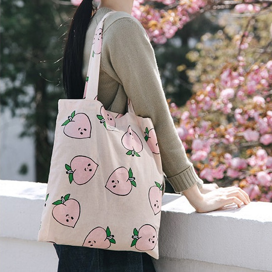Peach - Livework Jam Jam pattern daily shoulder tote bag ver2