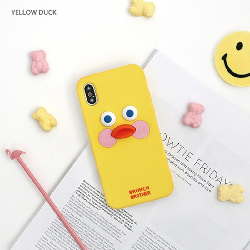 Yellow duck - ROMANE Brunch brother silicone case for iPhone X ver2 Yellow duck - ROMANE Brunch brother silicone case for iPhone X ver2