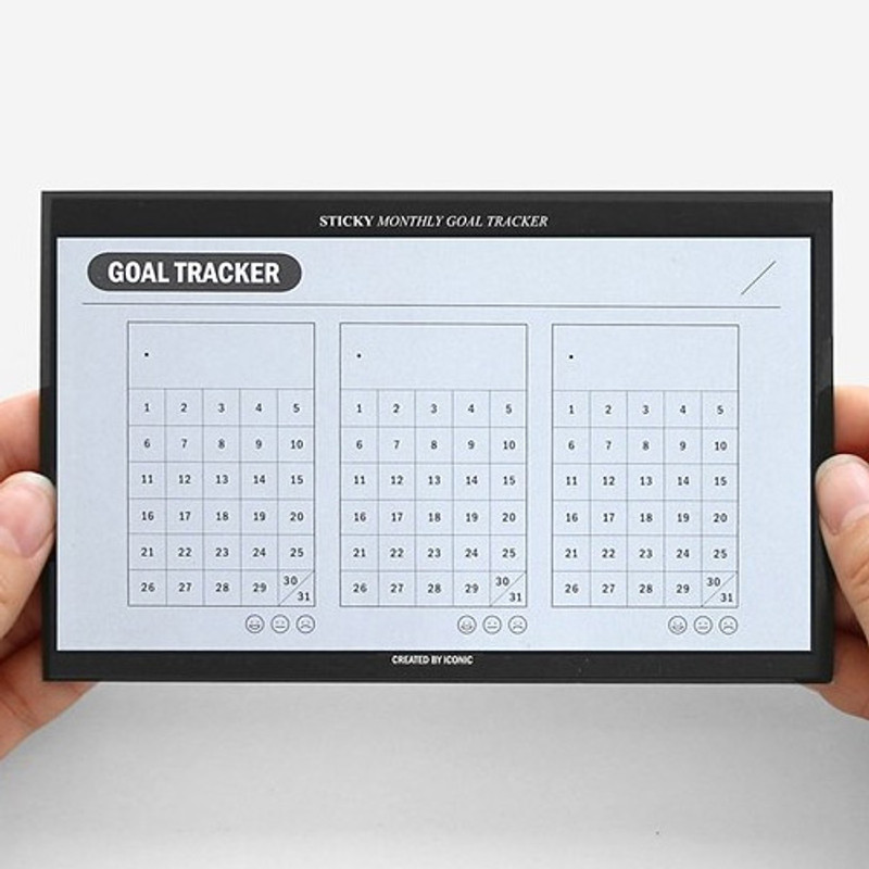 Monthly goal tracker sticky notepad