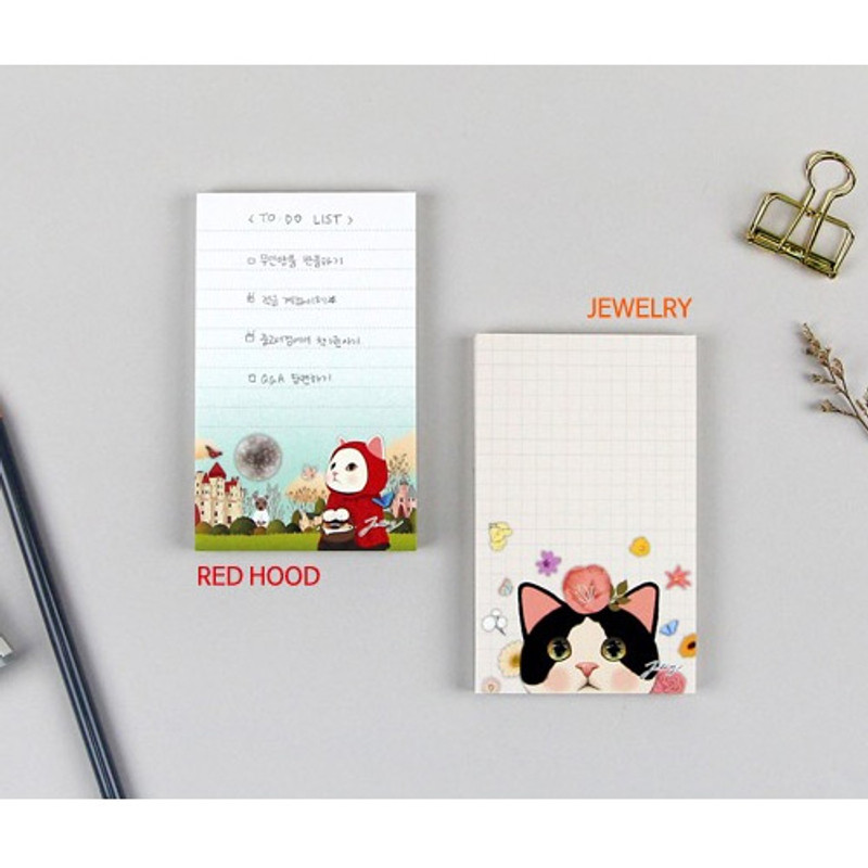 Red hood & Jewelry -  Jetoy Choo Choo cat memo notepad