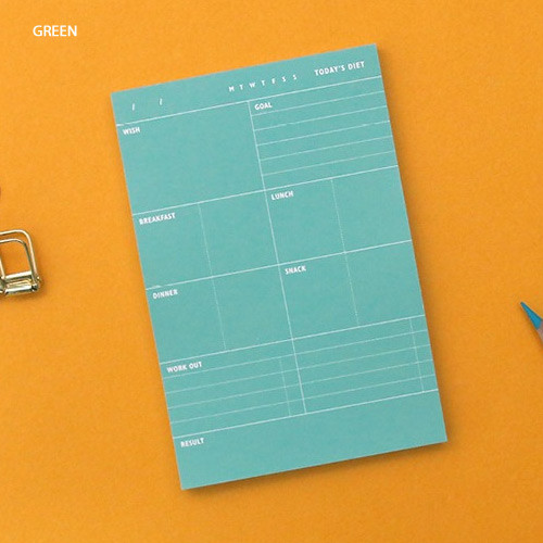 Green - Today's diet schedule notepad