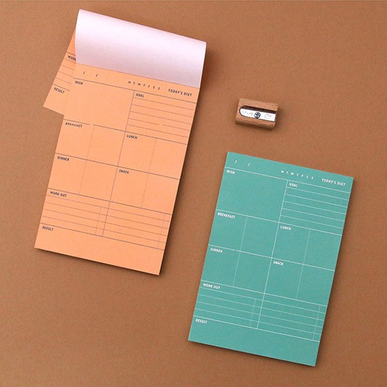 Today's diet schedule notepad