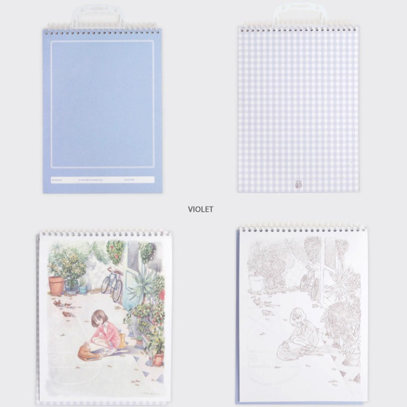 Violet - SOSOMOONGOO Time together medium spiral drawing notebook