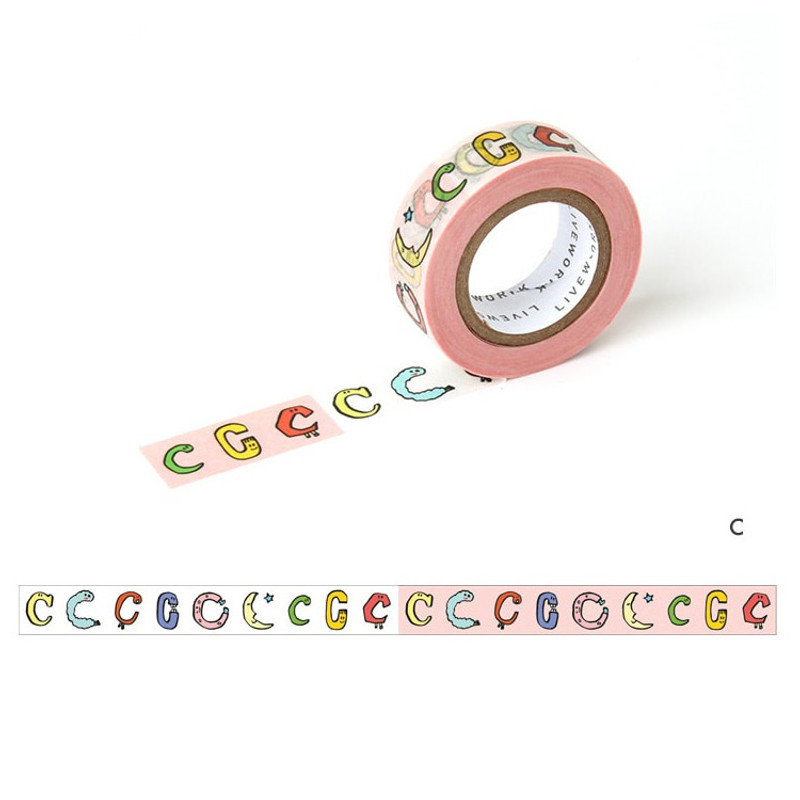 C - Livework Jam Jam alphabet A-N single deco masking tape