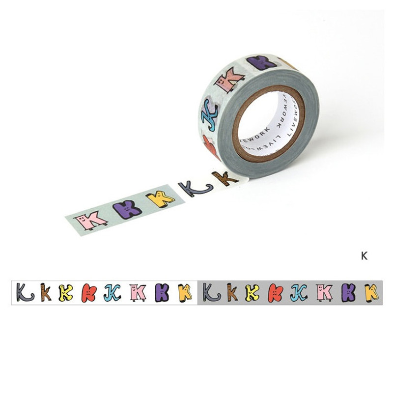 K - Livework Jam Jam alphabet A-N single deco masking tape