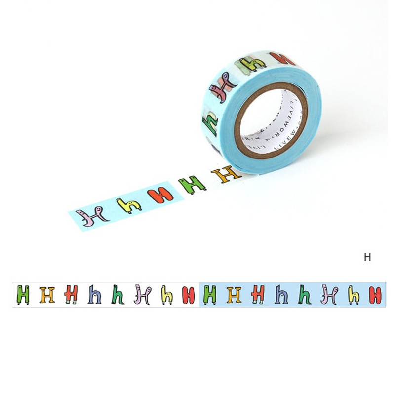 H - Livework Jam Jam alphabet A-N single deco masking tape