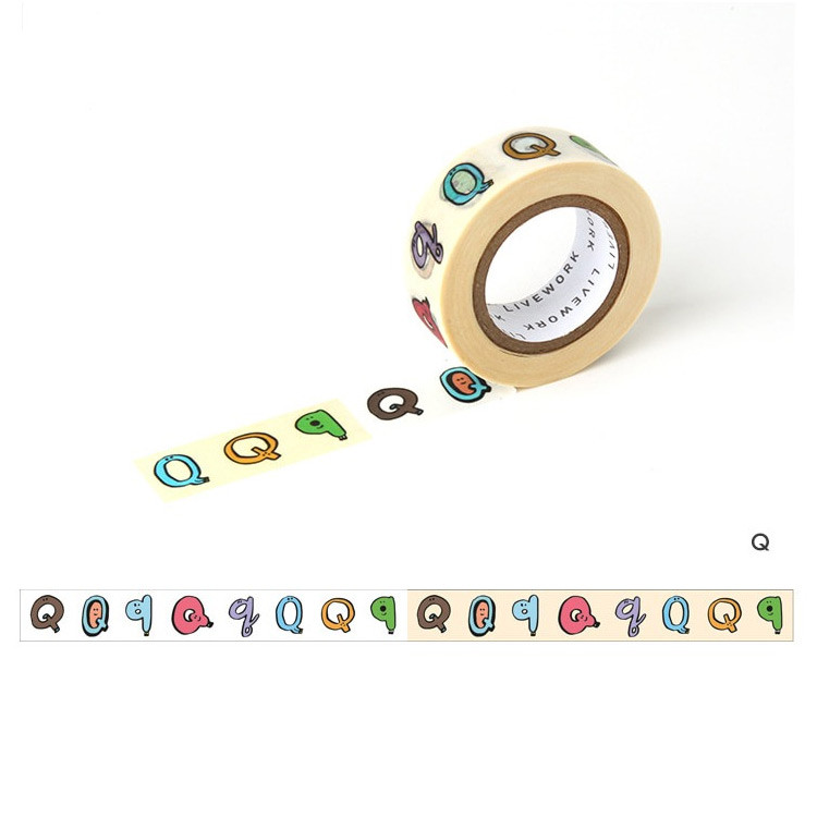 Q - Livework Jam Jam alphabet O-Z single deco masking tape