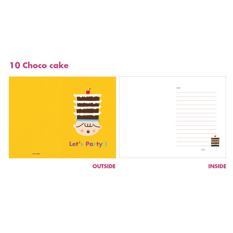 Choco cake - Jam studio Jam birthday card with envelope ver2 Choco cake - Jam studio Jam birthday card with envelope ver2