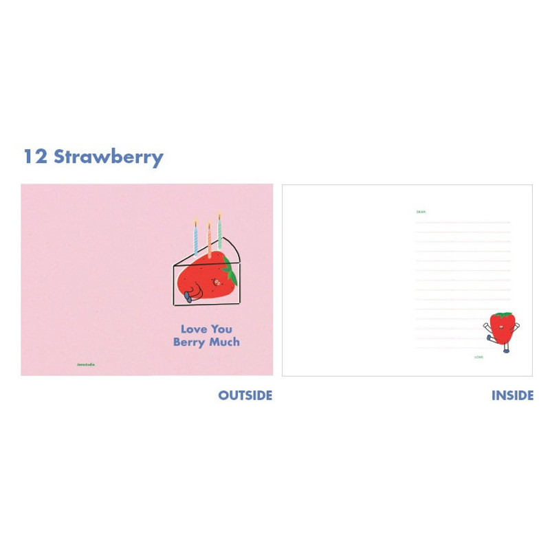 Strawberry - Jam studio Jam birthday card with envelope ver2 Strawberry - Jam studio Jam birthday card with envelope ver2
