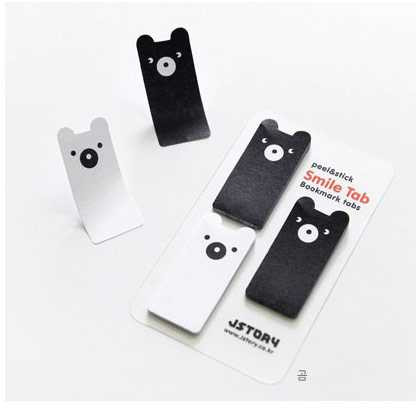 Smile sticky memo notes bookmark tabs - bear
