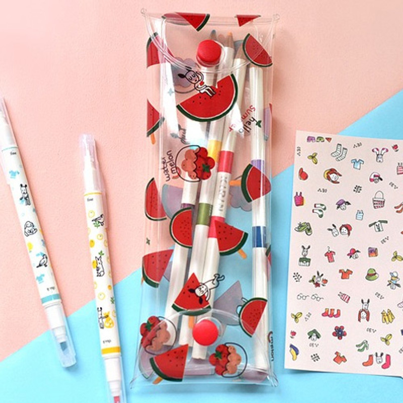 N.IVY Odong et valerie watermelon clear folding pencil case