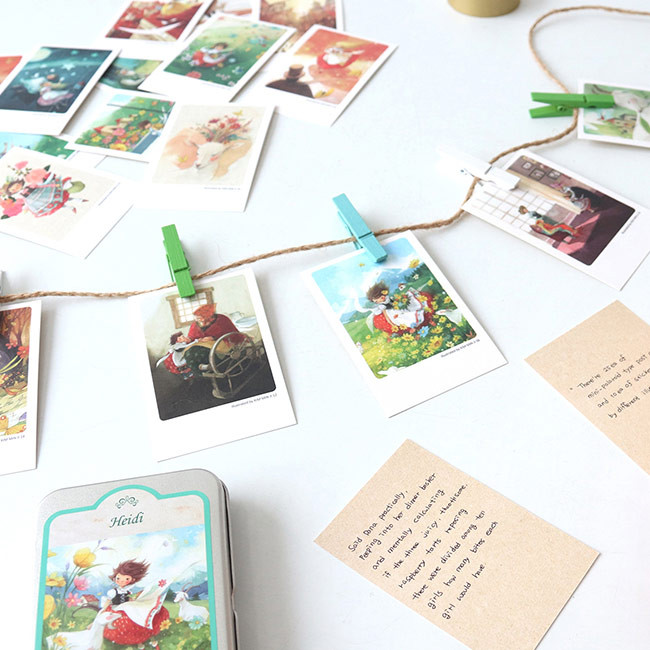 Classic fairy tale Heidi small postcard with stickers