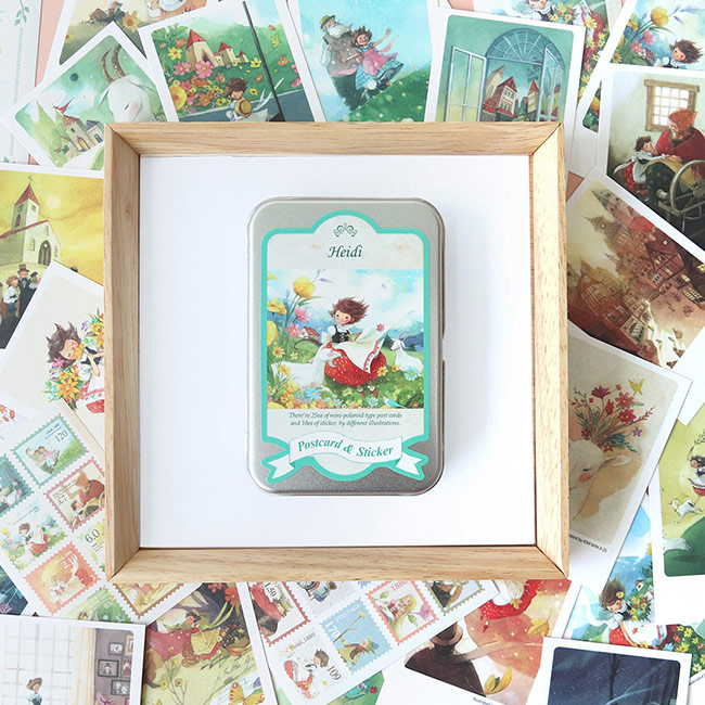 Classic fairy tale Heidi small postcard with stickers