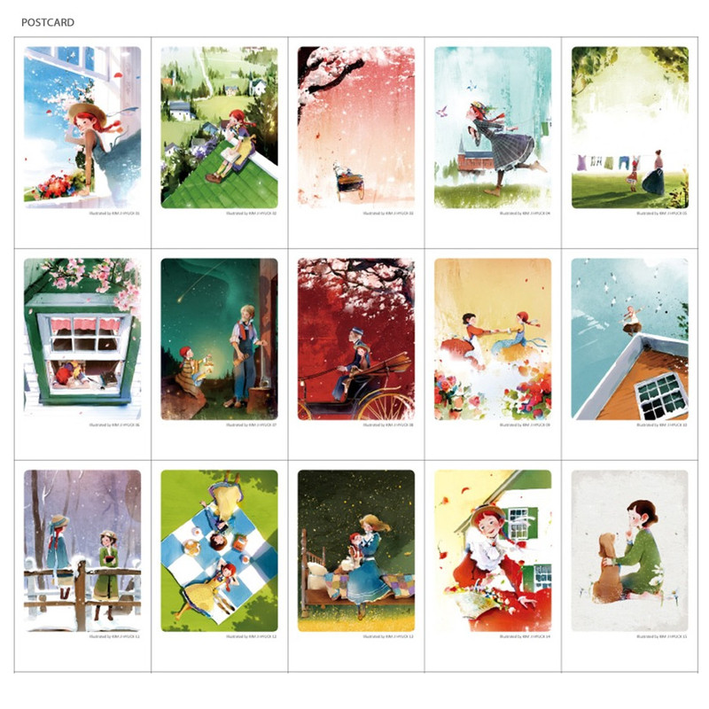 Postcard - Indigo Anne small postcard with stickers