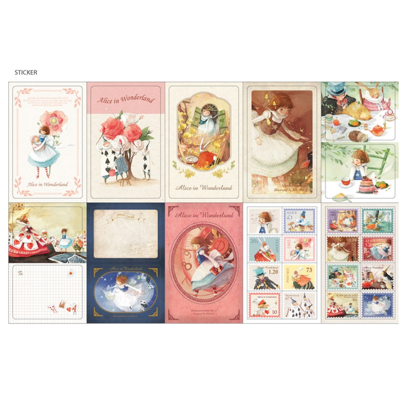 Sticker - Indigo Alice small postcard with stickers Sticker - Indigo Alice small postcard with stickers