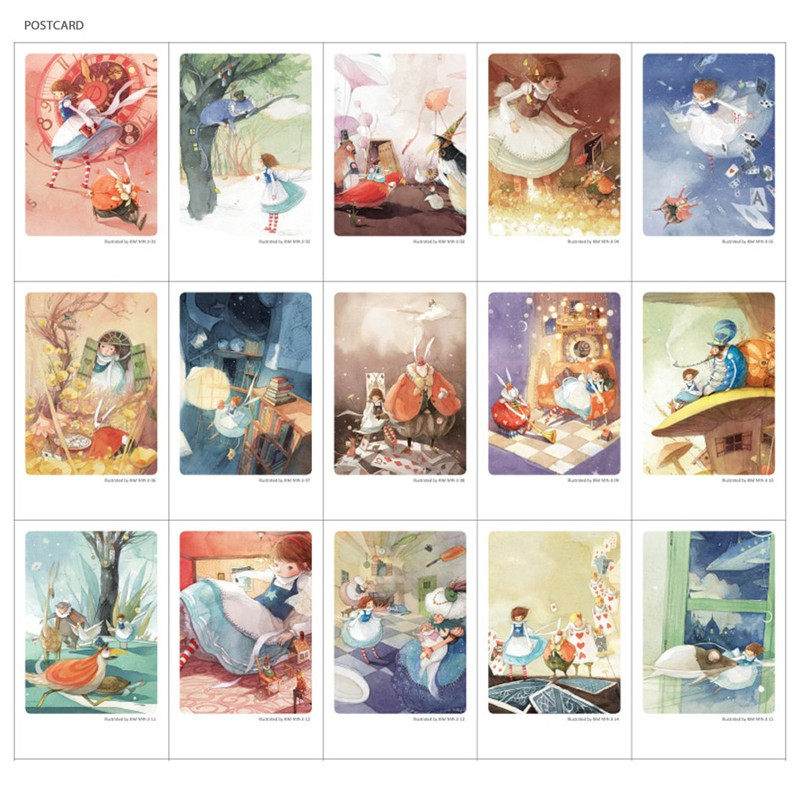 Postcard - Indigo Alice small postcard with stickers Postcard - Indigo Alice small postcard with stickers