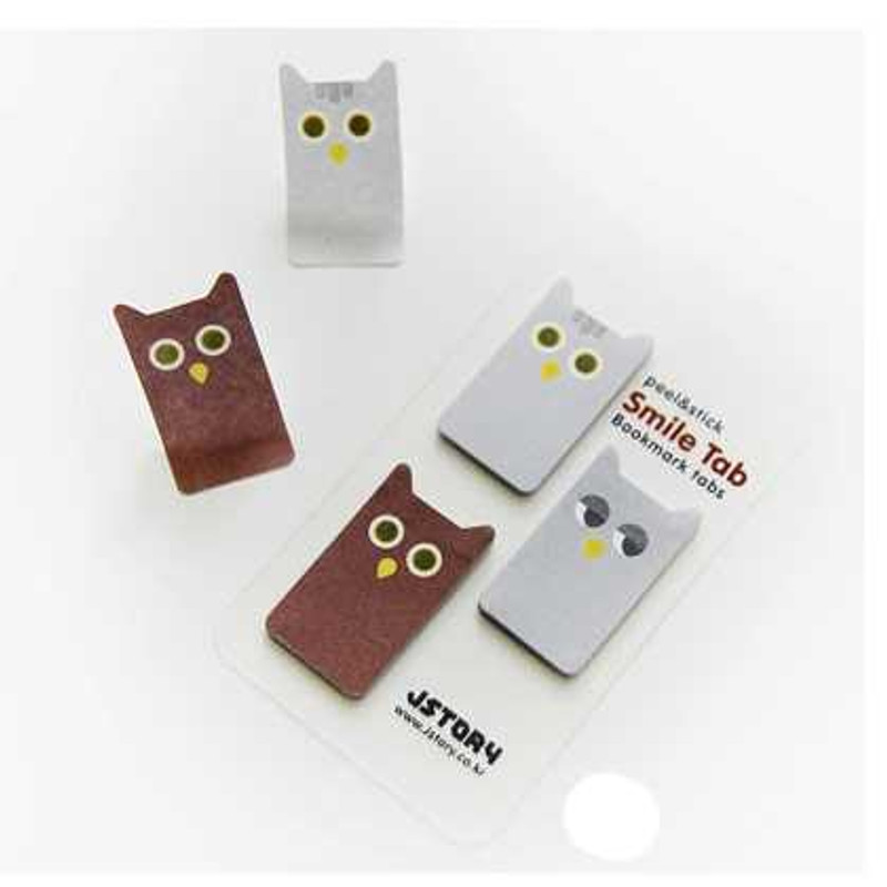 Smile sticky memo notes bookmark tabs - owl
