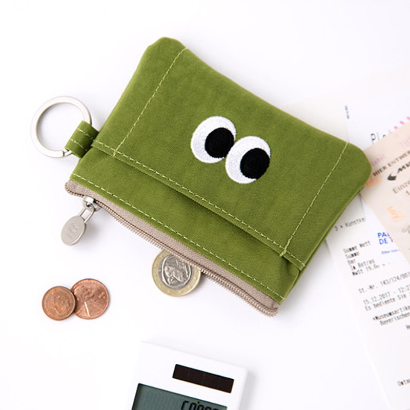 Lime - Livework Som Som stitching card case with key ring ver2